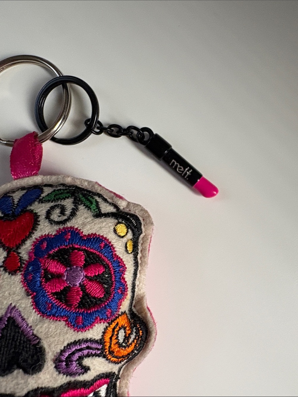 Melt Cosmetics Pink Lipstick Sugar Skull Keychain - Picture 2 of 2